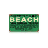 Beach Indecency Vintage Sign Metal Sign