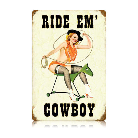 Ride Em Cowboy Vintage Sign Metal Sign