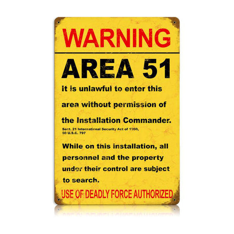 Area 51 Vintage Sign Metal Sign