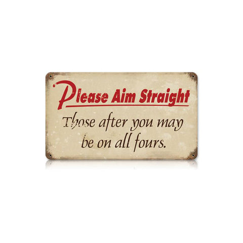 Please Aim Straight Vintage Sign Metal Sign