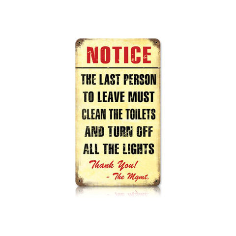 Clean Bathroom Vintage Sign Metal Sign