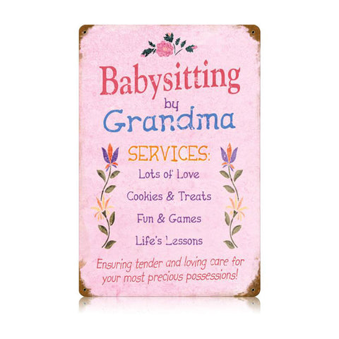 Babysitting Grandma Vintage Sign Metal Sign