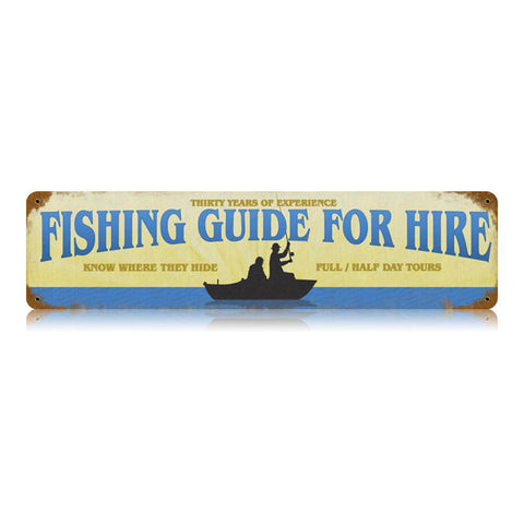 Fishing Guide Vintage Sign Metal Sign