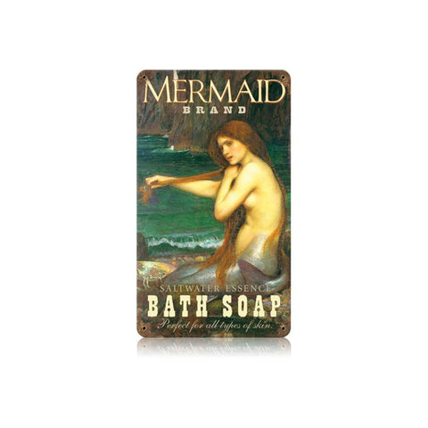 Mermaid Soap Vintage Sign Metal Sign
