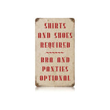 Shirt Required Vintage Sign Metal Sign