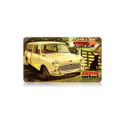 Austin Mini Countryman Vintage Sign Metal Sign