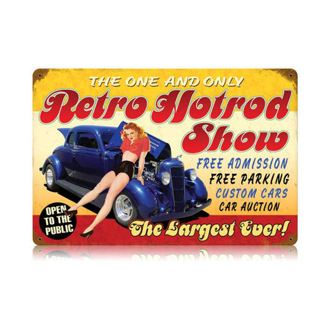 Retro Hotrod Show Vintage Sign Metal Sign