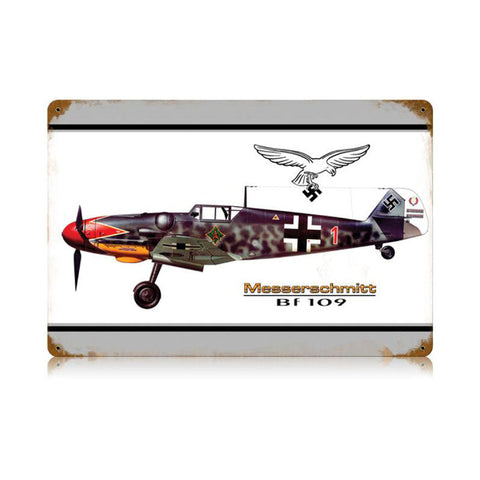 Bf-109-Messerschmitt-Vintage-Sign-Metal-Sign