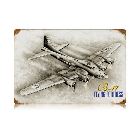 B-17-Flying-Fortress-Vintage-Sign-Metal-Sign