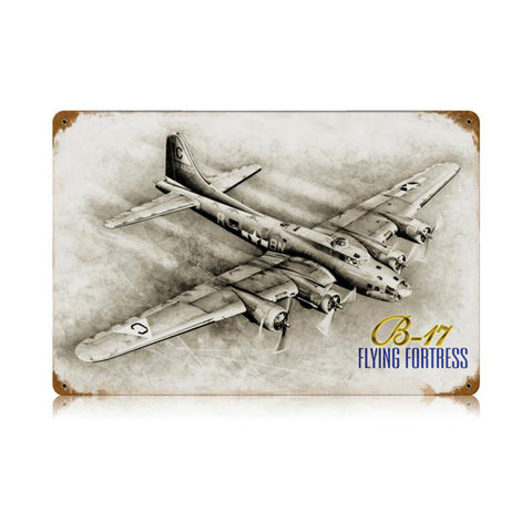 B-17 Flying Fortress Vintage Sign Metal Sign