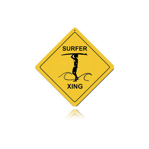Surfer Xing Vintage Sign Metal Sign