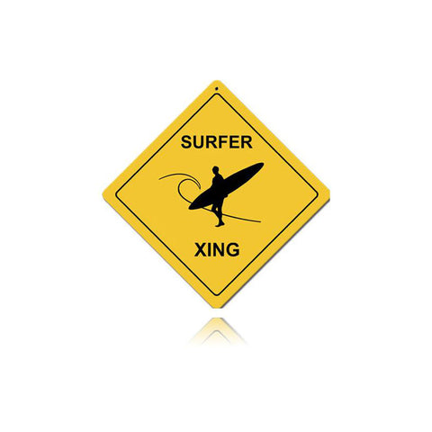 Surfer Xing Vintage Sign Metal Sign