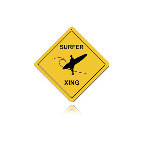 Surfer Xing Vintage Sign Metal Sign