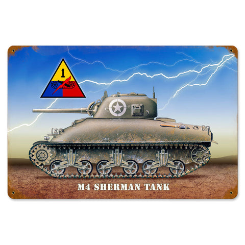Sherman-Tank-Vintage-Sign-Metal-Sign