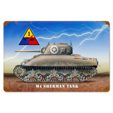 Sherman Tank Vintage Sign Metal Sign