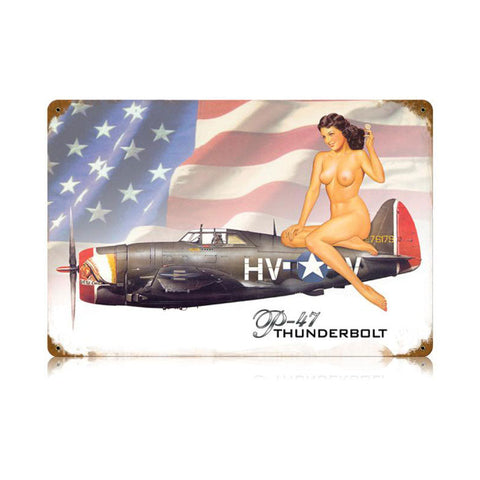 P-47-Nude-Vintage-Sign-Metal-Sign