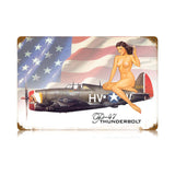 P-47 Nude Vintage Sign Metal Sign