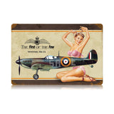 Spitfire Pin Up Vintage Sign Metal Sign