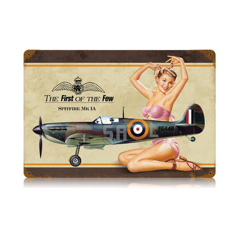 Spitfire Pin Up Vintage Sign Metal Sign