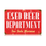 Used Beer Vintage Sign Metal Sign