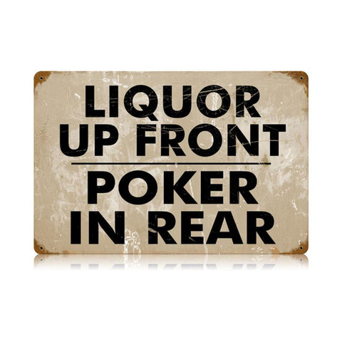 Liquor Up Front Vintage Sign Metal Sign