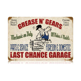 Grease Gears Garage Vintage Sign Metal Sign