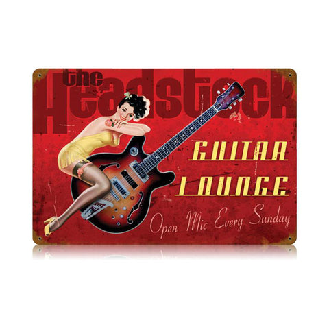 Guitar Lounge Vintage Sign Metal Sign