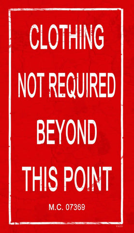 Clothing Optional Vintage Sign Metal Sign