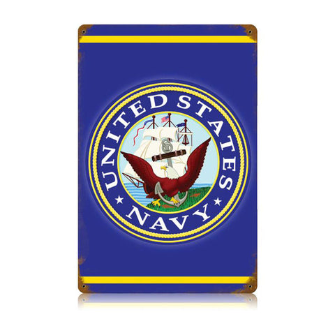 Navy Vintage Sign Metal Sign