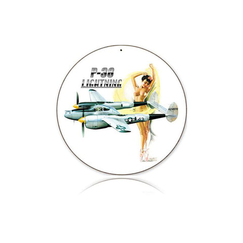 Lightning Nude Vintage Sign Metal Sign