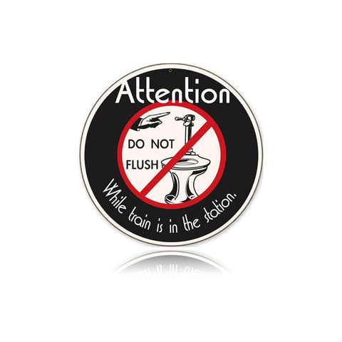 No Flushing Vintage Sign Metal Sign