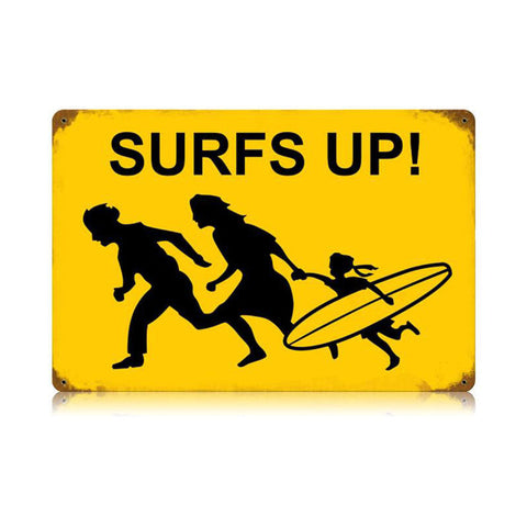 Running Family Surf Vintage Sign Metal Sign