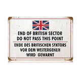 British Sector Vintage Sign Metal Sign