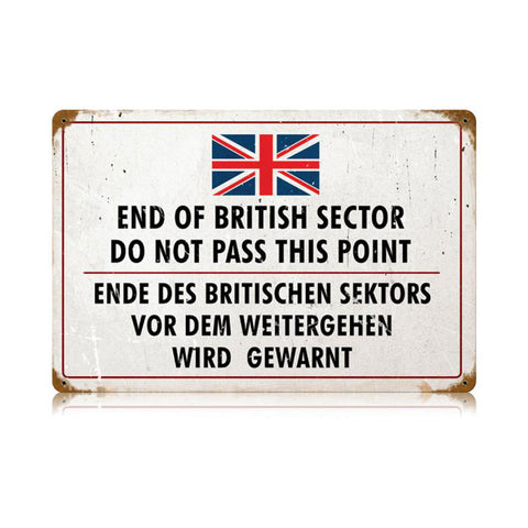 British Sector Vintage Sign Metal Sign