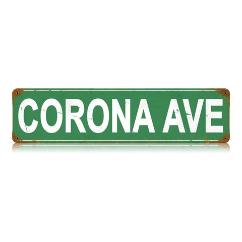Corona Ave Vintage Sign Metal Sign