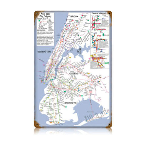 New York Subway Vintage Sign Metal Sign