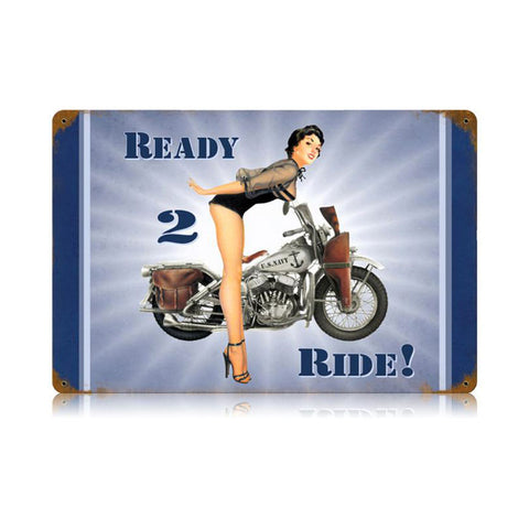 Navy Ready 2 Ride Vintage Sign Metal Sign