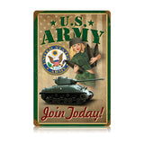 Army Pin Up Vintage Sign Metal Sign
