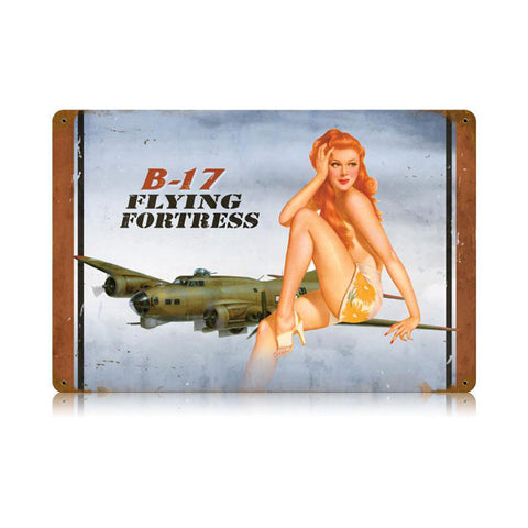 B-17 Redhead Vintage Sign Metal Sign