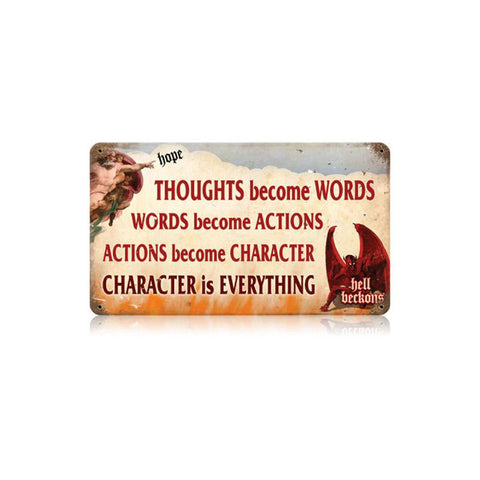 Character Is Everything Vintage Sign Metal Sign