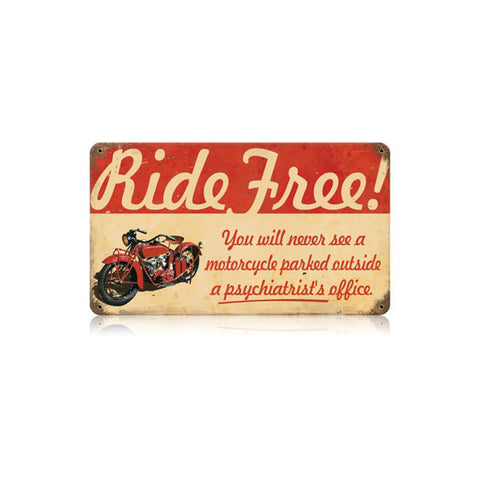 Ride Free Motorcycle Vintage Sign Metal Sign