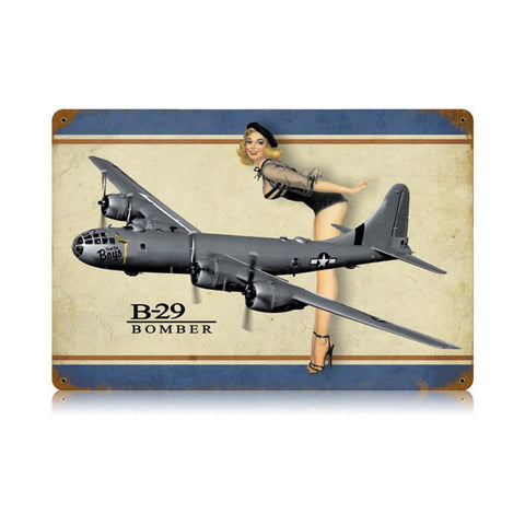 B-29 Bomber Legs Vintage Sign Metal Sign