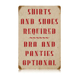 Shirts Required Vintage Sign Metal Sign