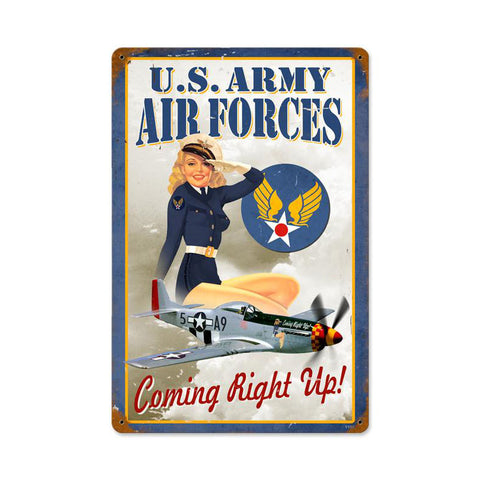 Air Forces Pin Up Vintage Sign Metal Sign