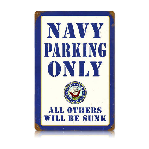 Navy Parking Vintage Sign Metal Sign