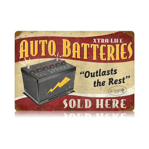 Auto Batteries Vintage Sign Metal Sign