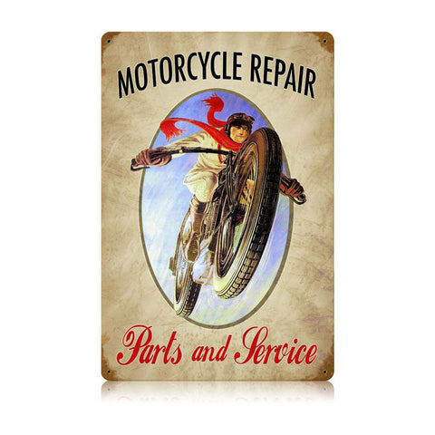 Motorcycle Repair Vintage Sign Metal Sign