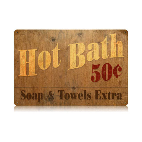 Hot Bath Vintage Sign Metal Sign