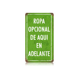 Ropa Opcional Vintage Sign Metal Sign