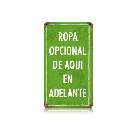 Ropa Opcional Vintage Sign Metal Sign